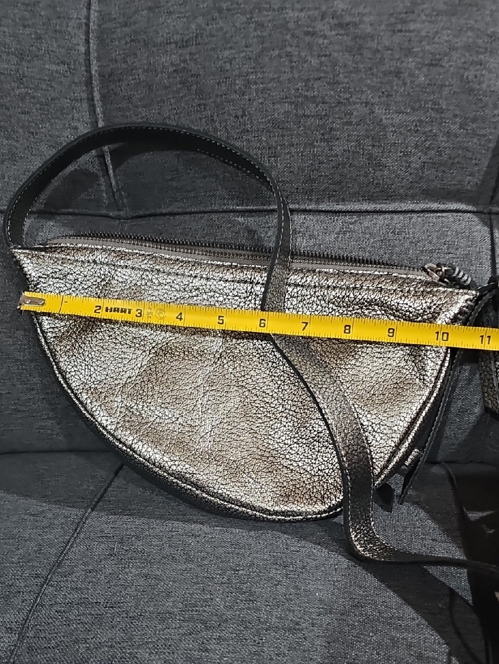 The Sak Metallic Pewter Crossbody Belt Bag with Black Strap - Picture 7 of 7